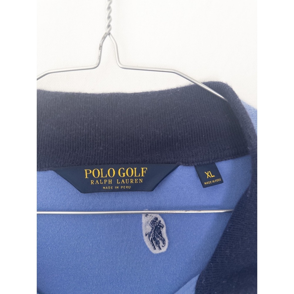 Polo Golf Ralph Lauren Pullover Q Zip Mens XL Blue Golf Course Logo - Picture 2 of 6
